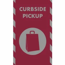 NoTrax® Curbside Pickup Bag Circle Safety Message Mat 3/8" Thick 3' x 5' Red