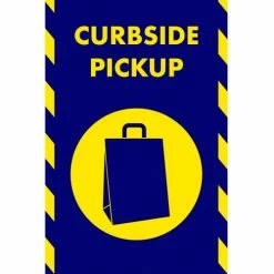 NoTrax® Curbside Pickup Bag Circle Safety Message Mat 3/8" Thick 4' x 6' Burgundy