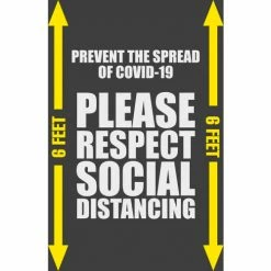 NoTrax® Respect Social Distancing Safety Message Mat 3/8" Thick 4' x 6' Black