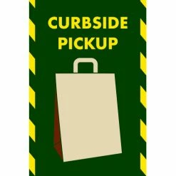 NoTrax® Curbside Pickup Vertical Safety Message Mat 3/8" Thick 4' x 6' Green
