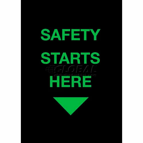 NoTrax® Safety Starts Here Safety Message Mat 3/8" Thick 3' x 5' Black