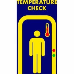 NoTrax® Temperature Check 4 x 6 Safety Message Mat 3/8" Thick 4' x 6' Burgundy