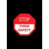 NoTrax® Stop Think Safety Safety Message Mat 3/8" Thick 4' x 6' Black