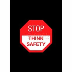 NoTrax® Stop Think Safety Safety Message Mat 3/8" Thick 4' x 6' Black