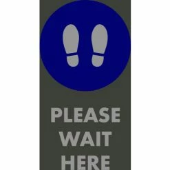 NoTrax® Please Wait Here Safety Message Mat 3/8" Thick 3' x 5' Black