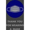 NoTrax® Thanks for Wearing a Mask Safety Message Mat 3/8" Thick 4' x 6' Black