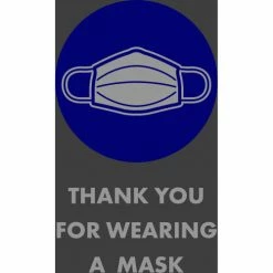 NoTrax® Thanks for Wearing a Mask Safety Message Mat 3/8" Thick 4' x 6' Black