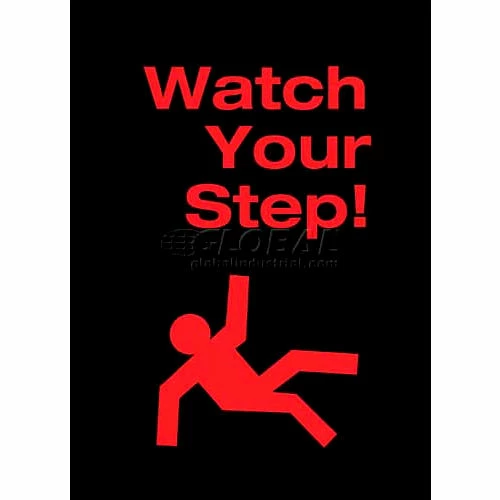 NoTrax® Watch Your Step Safety Message Mat 3/8" Thick 4' x 6' Black