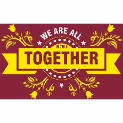 NoTrax® We Are All In This Together Safety Message Mat 3/8" Thick 4' x 6' Red