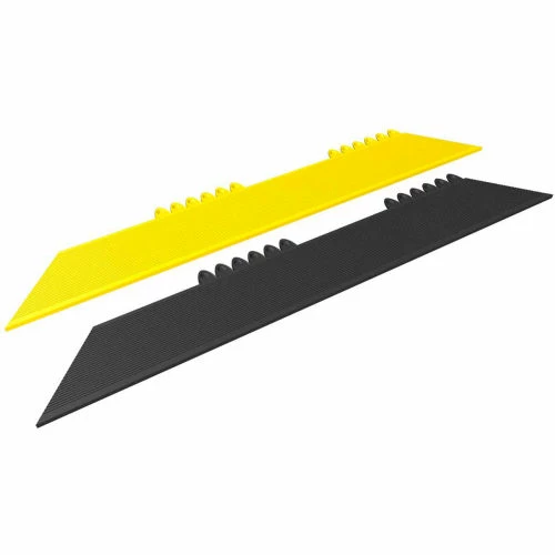 NoTrax® De-Flex Modular Mat Tile Ramp 3/4" Thick 1/2' x 3' Yellow Border