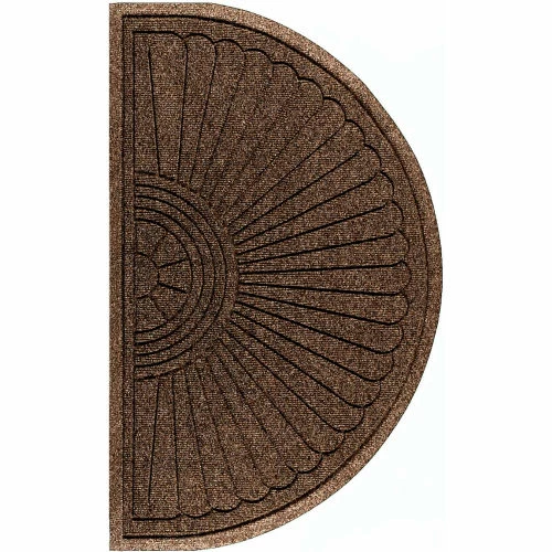 M+A Matting WaterHog Eco Grand Elite 3/8" Thick Half Oval Entrance Mat, Chestnut Brown 3' x 1'8" - Image 4