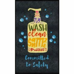 M+A Matting Committed to Safety - Carpeted Message Mat 3/8" Thick 3' x 5' Black