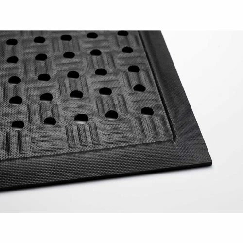 M+A Matting Cushion Station Anti Fatigue Mat w/Holes 7/16" Thick 3' x 8' Black - Image 3