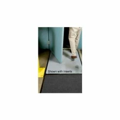 M+A Matting Clean Stride® Mat Rubber Frame w/Carpet 36.5" x 92.5" Charcoal