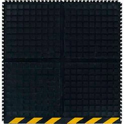 M+A Matting Hog Heaven III Comfort Modular Side Tile 3/4" Thick 3' Black/Yellow Chevron Border