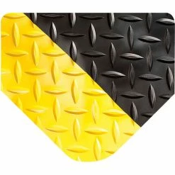 Wearwell® Diamond-Plate SpongeCote Ultrasoft Mat 15/16" Thick 3' x 5' Black/Yellow Border