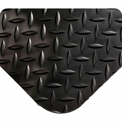 Wearwell® Diamond-Plate SpongeCote Mat 9/16" Thick 2' x 3' Black
