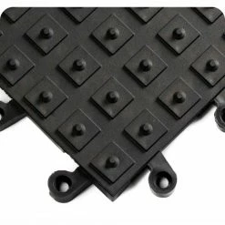 Wearwell® ErgoDeck® Solid w/ Integrated Cleats 7/8" Thick 1.5' x 1.5' Black