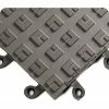 Wearwell® ErgoDeck® Comfort Kit 7/8" Thick 5.5' x 3.5' Charcoal/Yellow Border