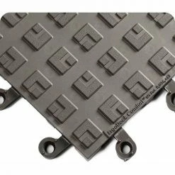 Wearwell® ErgoDeck® Comfort Kit 7/8" Thick 5.5' x 3.5' Charcoal/Yellow Border