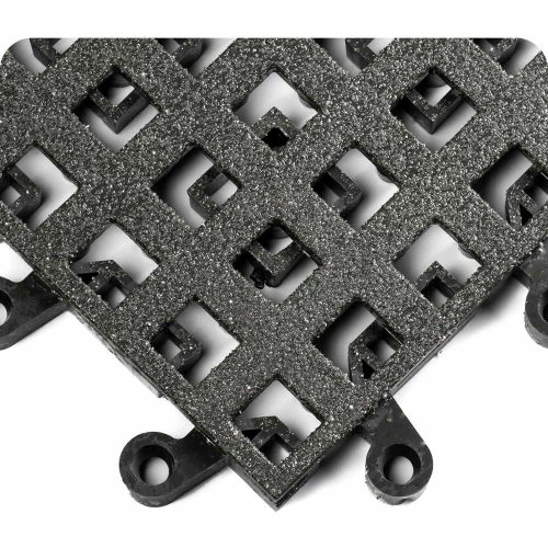 Wearwell® ErgoDeck® Heavy Duty Open Grid w/Gritshield 7/8" Thick 1.5' x 1.5' Black