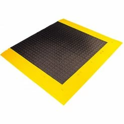 Wearwell® ErgoDeck® General Purpose Kit 7/8" Thick 7' x 3.5' Charcoal/Yellow Border