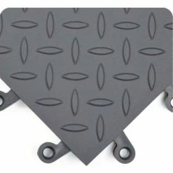 Wearwell ErgoDeck® Diamond-Plate Anti Fatigue Mat 7/8" Thick 1.5' x 1.5' Charcoal - Case of 10
