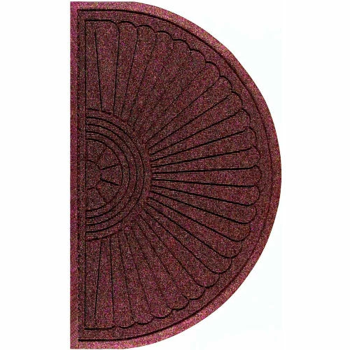 M+A Matting WaterHog Eco Grand Elite 3/8" Thick Half Oval Entrance Mat, Maroon 6' x 3'3"