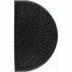 M+A Matting Waterhog Grand Classic Mat Half Oval 4'W X 2'4"L Charcoal