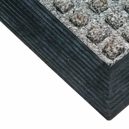 Rubber-Cal "Nottingham" Rubber Backed Carpet Mat - 16 x 24 inches - Gray Polypropylene Mat - Image 10